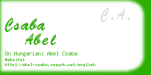 csaba abel business card